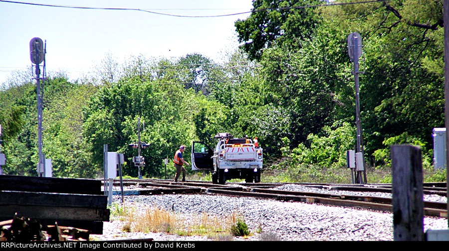 Spotted while caught by the crossing gate.